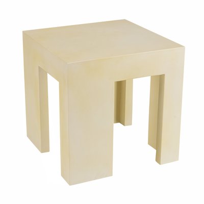 Tabouret carré en béton beige BRASILIA PIER IMPORT