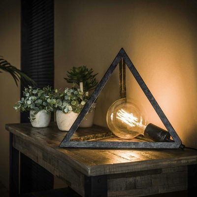 Lampe à poser pyramide en métal industriel RALF PIER IMPORT