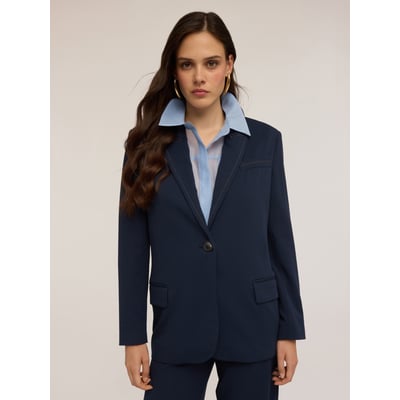 Veste de costume à simple boutonnage avec surpiqûres contrastées MOTIVI