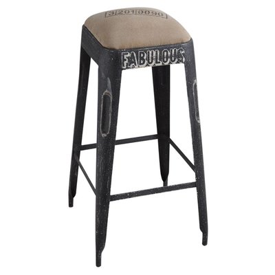 Tabouret de bar en métal noir vieilli AUBRY GASPARD