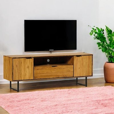 Meuble tv en bois de teck recyclé avec rangement DEPOK PIER IMPORT