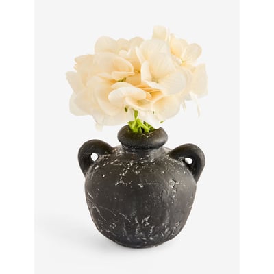 Pot noir avec hortensia artificiel NEXT