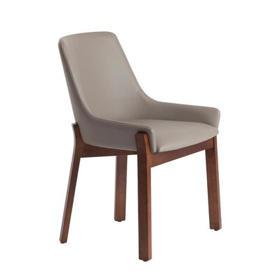 Chaise en simili et bois noyer ANGEL CERDA