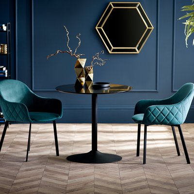 Lucius Small Gloss Round Pedestal Table (Seats 4) SO'HOME