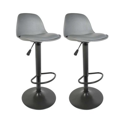 Tabouret de bar assise rembourrée Isak (Lot de 2) Gris CMP