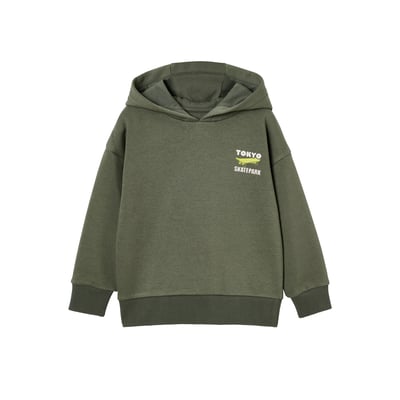 Sweat à capuche motif poitrine VERTBAUDET