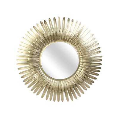 Miroir plumes en métal doré 53 cm CMP