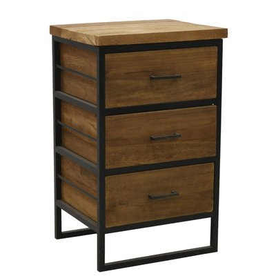 Commode en bois recyclé et métal LOFT 3 tiroirs AUBRY GASPARD