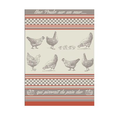Torchon en Coton  POULES SUD ETOFFE