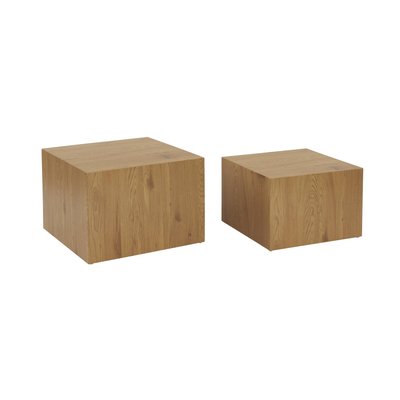 Set de 2 tables basses carrées gigognes effet chêne SYLVA SWEEEK