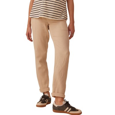 Pantalon grossesse en gaze de coton style paperbag ENVIE DE FRAISE