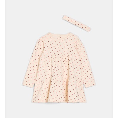 Robe tafifi coeurs coton côtelé et bandeau CADET ROUSSELLE