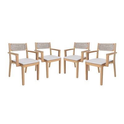 Fauteuil de jardin bois d'acacia et cordes (lot de 4) GALENA SWEEEK