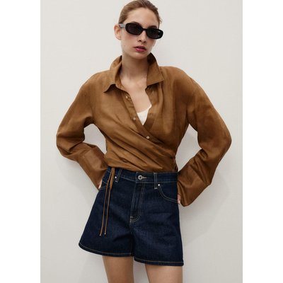 Short en jean droit taille haute MANGO
