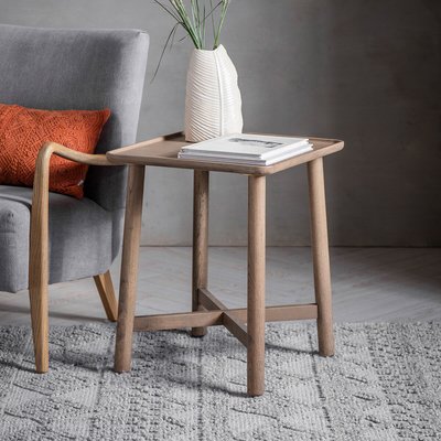 Kargil Scandi Solid Oak Square Side Table SO'HOME