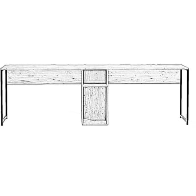 Bureau double avec rangement central - ORSA HOMIFAB