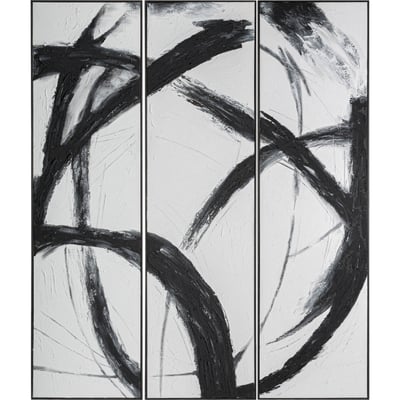 Triptyque mural abstrait sur toile, Lot de 3 RECOLLECTION