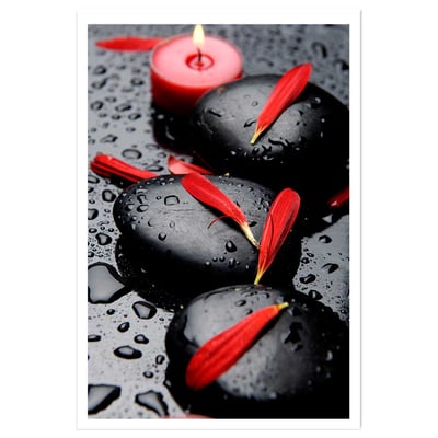 Poster zen petales rouges HEXOA