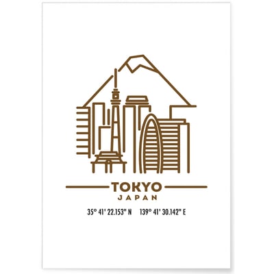 Poster Coordonnées Tokyo L'AFFICHERIE