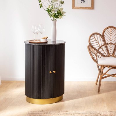 Buffet bar en bois de manguier et marbre  ISAAC MADE IN MEUBLES 
