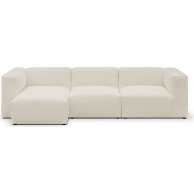 Canapé d'angle à gauche modulable 4 places en tissu bouclette - MODULO HOMIFAB