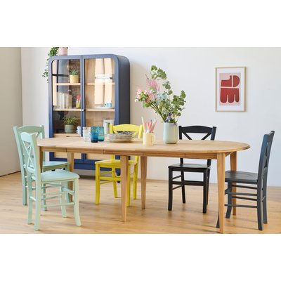 Table ronde bois D115 cm avec 1 allonge et Pieds fuseau - VICTORIA HELLIN, DEPUIS 1862