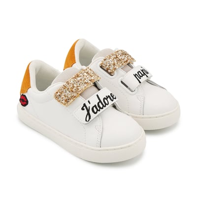 Baskets Enfant En Cuir Mini Edith J'adore Papi BONS BAISERS