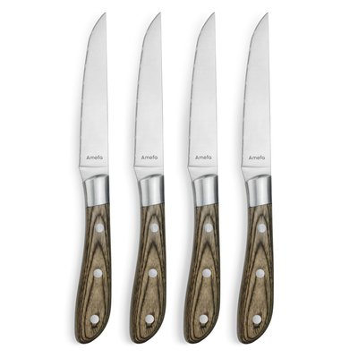 Coffret 4 couteaux steak - ACHILLE NOIR AMEFA