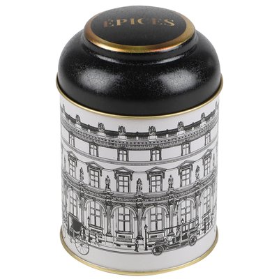 Boîte à épices en métal noir, blanc et doré WADIGA