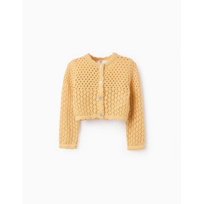 Gilet en Maille Ajourée en Coton ZIPPY