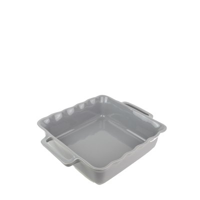 Délices Plat céramique four carré festonné gris argent 31,5  cm PEUGEOT
