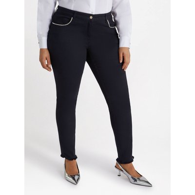 Jean skinny avec strass cousus autour des poches sur le devant FIORELLA RUBINO