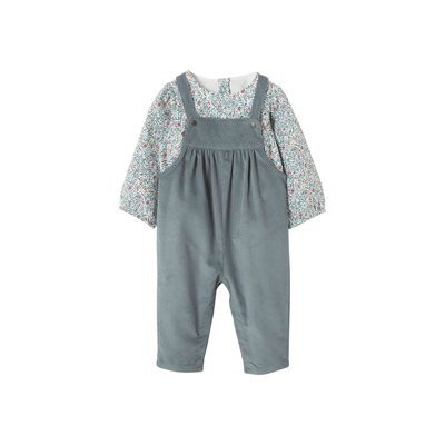 Ensemble blouse et salopette velours VERTBAUDET