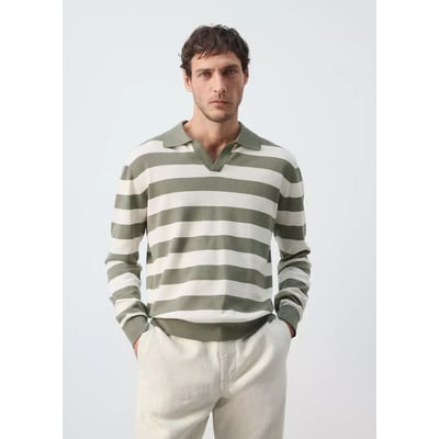Pull polo maille fine 100 % coton MANGO MAN