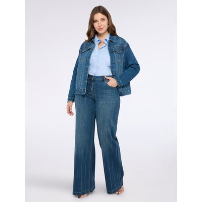 Jean Wide Leg avec rayures en strass FIORELLA RUBINO
