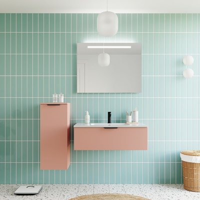Ensemble vasque intégrée 1 tiroir + miroir - SOHO HOMIFAB