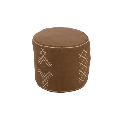 Pouf rond aux motifs brodés en coton - BERBERE HELLIN, DEPUIS 1862