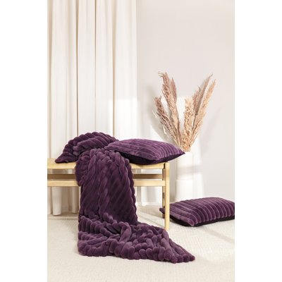 Plaid gros velours cotelé moelleux imitation fourrure RAYA MAGMA HEIMTEX