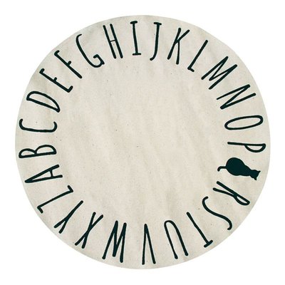 Tapis de salon enfant coton imprimé alphabet et chat COTTON ALPHA THE DECO FACTORY