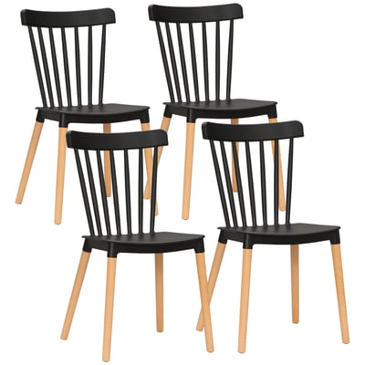 Chaise de salle à manger PP Noir HOMCOM