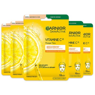 Coffret 5 Masques Tissu Vitamine C 140ml GARNIER