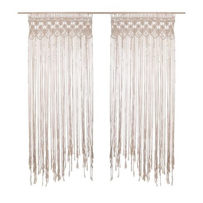 Lot de 2 Rideaux à fil détails macramé Rituality TOILINUX