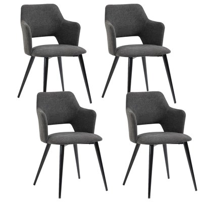 Lot de 4 chaises de salle à manger fauteuil de table scandinave,AKANJI MEUBLES COSY