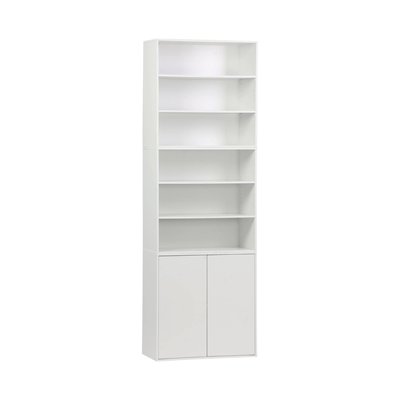 Etagère, bibliothèque modulable décor bois 3 éléments - 2 portes 5 étagères KOMPO SWEEEK