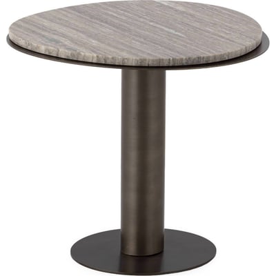 Table d'appoint ronde en marbre et métal RECOLLECTION