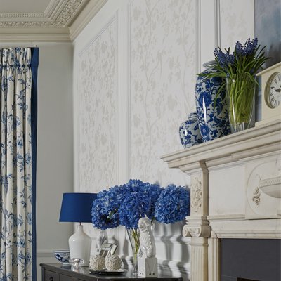 Papier peint Oiseaux Fleurs Jardin Oriental LAURA ASHLEY