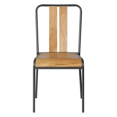Chaise d'écolier chêne et métal brossé Manhattan ZAGO