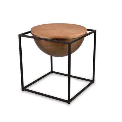Table basse bois et métal large Celina BOITE A DESIGN