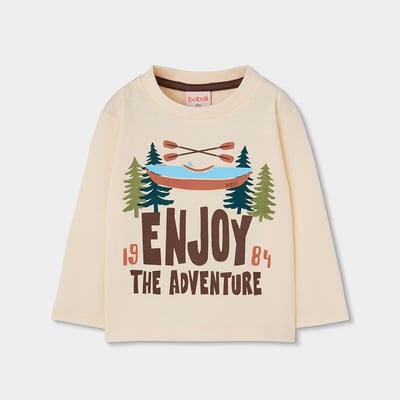 T-shirt garçon maille imprimé aventure BOBOLI