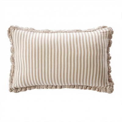 Coussin rectangulaire déhoussable 40x60 cm Gaze de Coton Camélia Ficelle EDEN